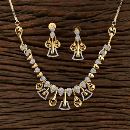 Cz Classic Necklace With 2 Tone Plating
