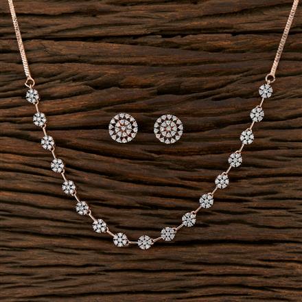 Cz Classic Necklace With Rose Gold Plating