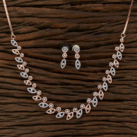 Cz Delicate Necklace With Rose Gold Plating