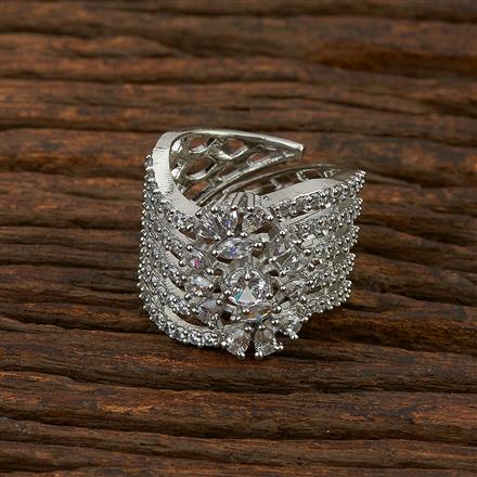 Cz Adjustable Ring With Rhodium Plating