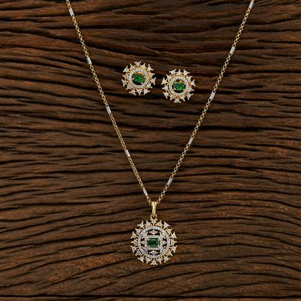 Cz Classic Pendant Set With 2 Tone Plating