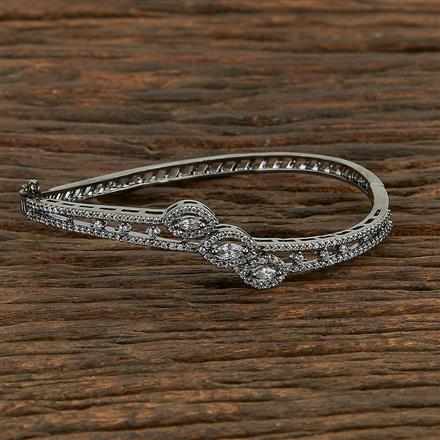 Cz Delicate Kada With Black Plating