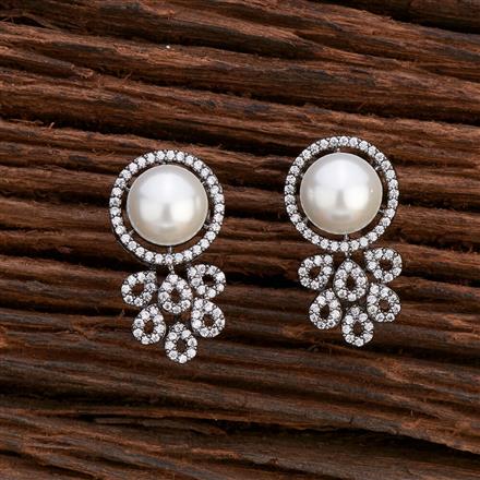 Cz Moti Earring With Black Plating