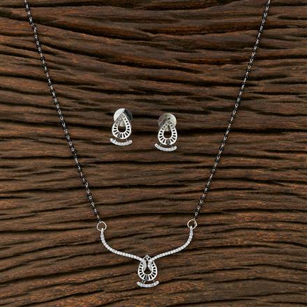 Cz Classic Mangalsutra With Rhodium Plating