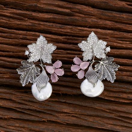 Cz Baroque Earring With Black Plating