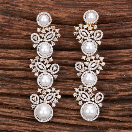 Cubic Zirconia Moti Earring With 2 Tone Plating
