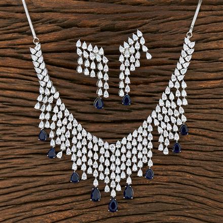 Cz Classic Necklace With Rhodium Plating