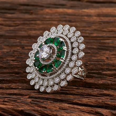 Cz Adjustable Ring With Rhodium Plating