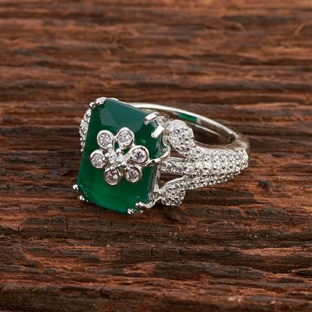 Cz Classic Ring With Rhodium Plating