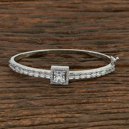 Cz Delicate Kada With Rhodium Plating