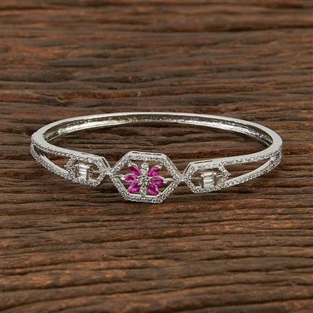 Cz Classic Kada With Rhodium Plating