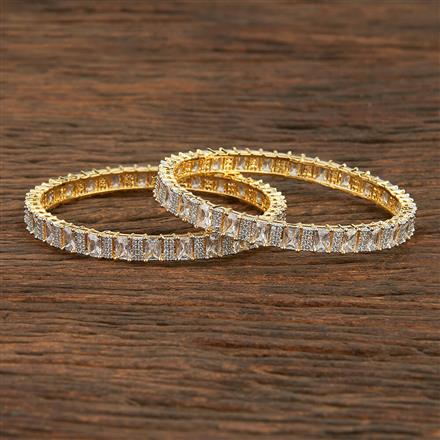 Cz Classic Bangles With 2 Tone Plating