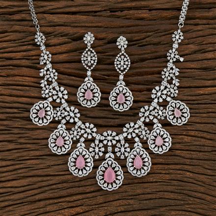 Cz Classic Necklace With Rhodium Plating