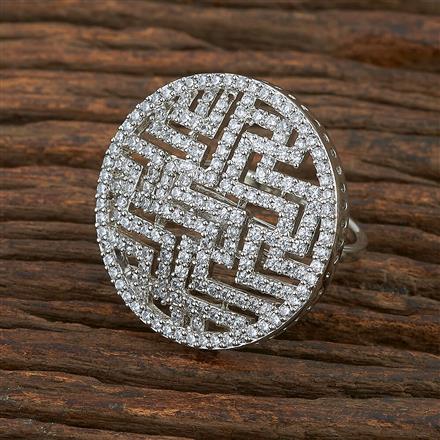 Cz Delicate Ring With Rhodium Plating