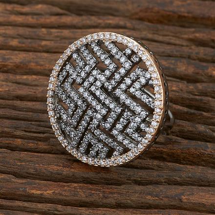 Cz Delicate Ring With Black Rose Plating