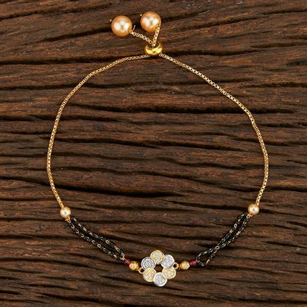 Cz Hand Mangalsutra Bracelet With 2 Tone Plating