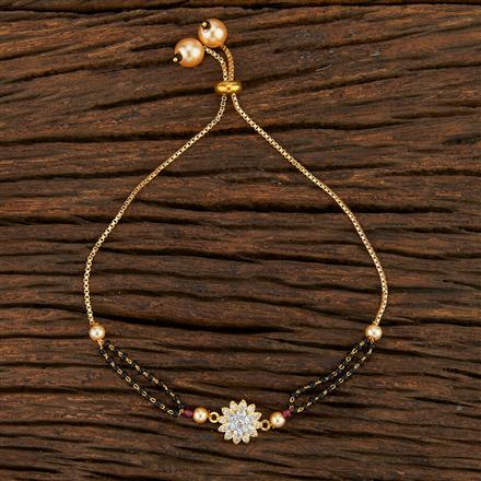 Cz Hand Mangalsutra Bracelet With 2 Tone Plating