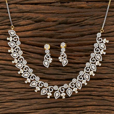 Cz Classic Necklace With 2 Tone Plating
