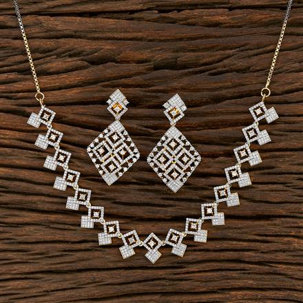 Cz Classic Necklace With 2 Tone Plating