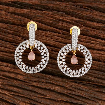 Cz Delicate Earring With 2 Tone Plating
