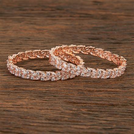 Cz Openable Bangles With Rose Gold Plating