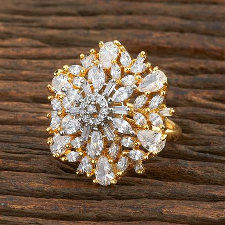 Cz Classic Ring With 2 Tone Plating