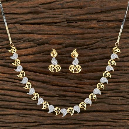 Cz Classic Necklace With 2 Tone Plating