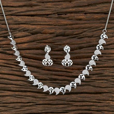 Cz Classic Necklace With Rhodium Plating