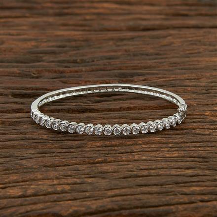 Cz Delicate Kada With Rhodium Plating