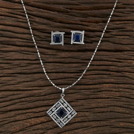 Cz Classic Pendant Set With Rhodium Plating
