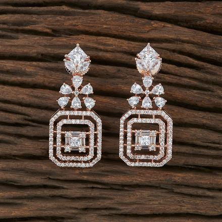 Cz Classic Earring With Rose Gold Plating