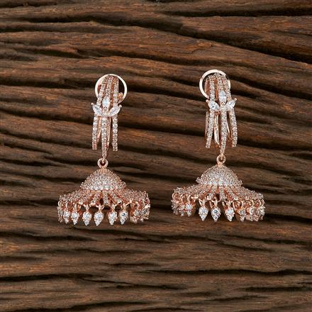 Cz Jhumki With Rose Gold Plating