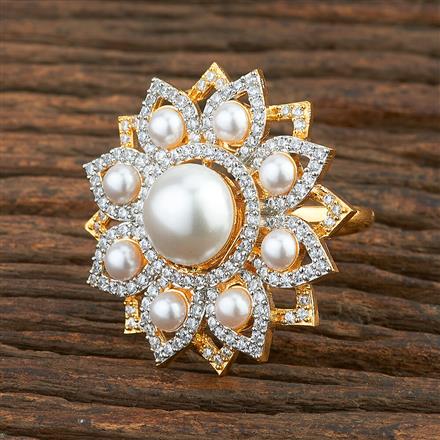 Cz Delicate Ring With 2 Tone Plating