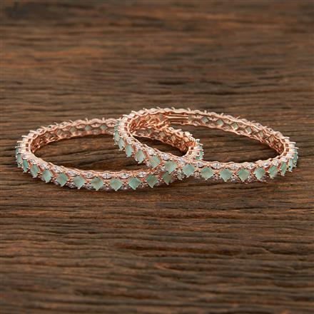 Cz Openable Bangles With Rose Gold Plating