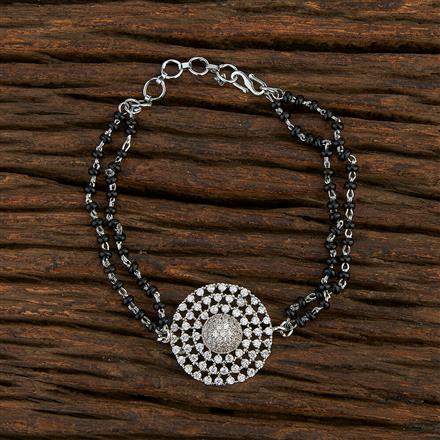 Cz Hand Mangalsutra Bracelet With Rhodium Plating