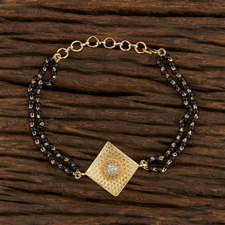 Cz Hand Mangalsutra Bracelet With Gold Plating