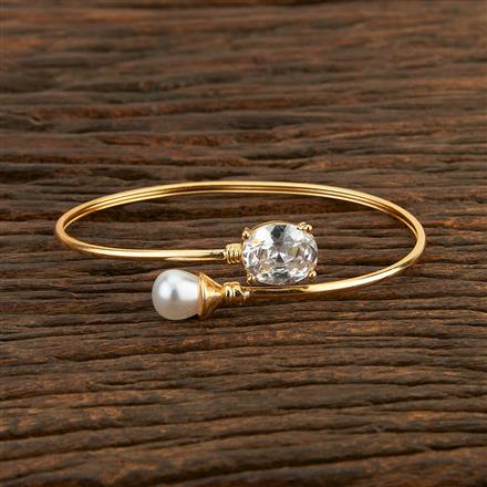 Cz Delicate Kada With Gold Plating