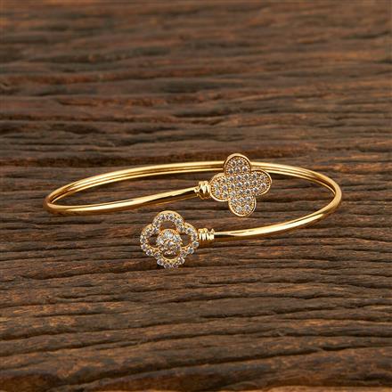 Cz Delicate Kada With Gold Plating