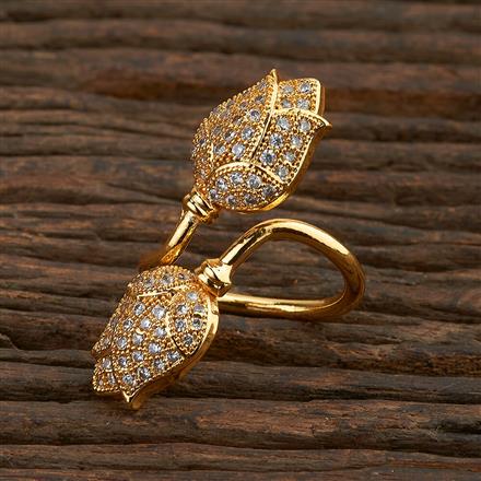 Cz Delicate Ring With Gold Plating