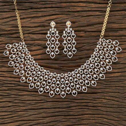 Cz Classic Necklace With 2 Tone Plating