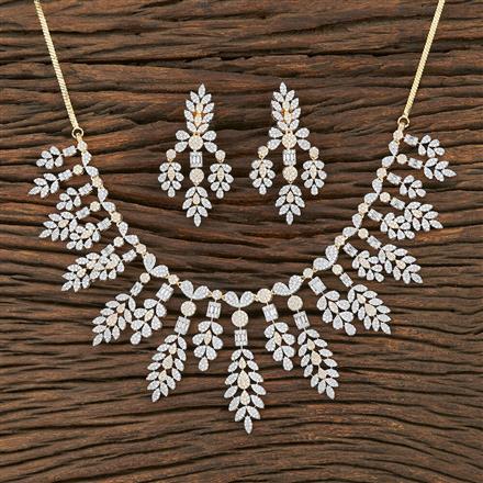 Cz Classic Necklace With 2 Tone Plating