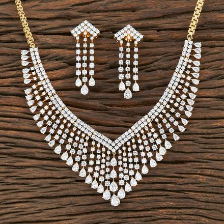 Cz Classic Necklace With 2 Tone Plating