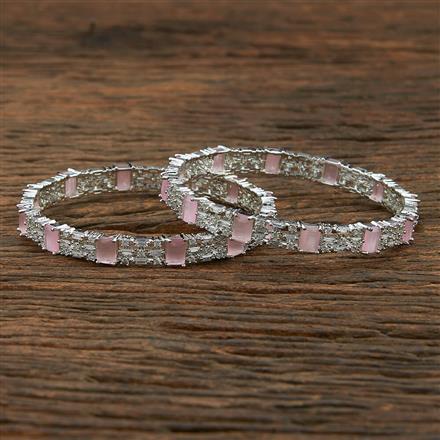 Cz Delicate Bangles With Rhodium Plating
