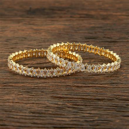Cz Delicate Bangles With Gold Plating