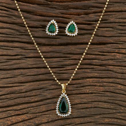 Cz Classic Pendant Set With Gold Plating