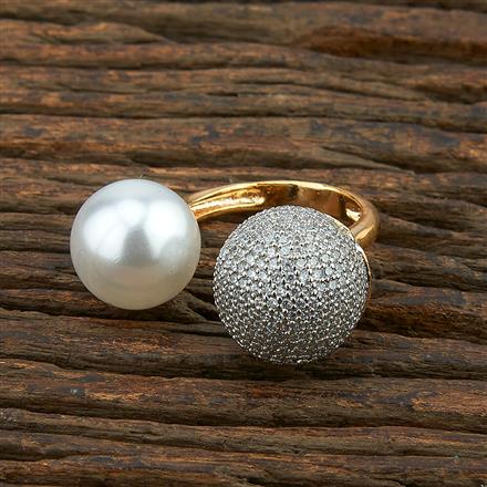 Cz Moti Ring With 2 Tone Plating