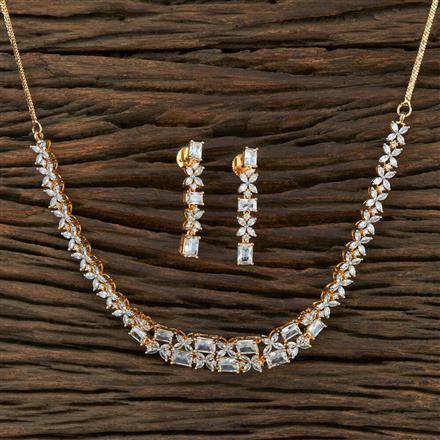 Cz Classic Necklace With 2 Tone Plating