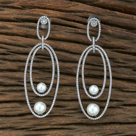 Cz Moti Earring With Black Plating