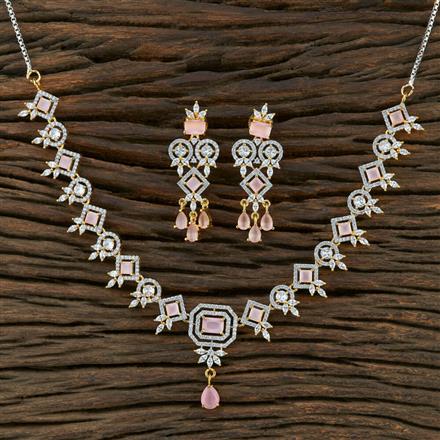 Cz Classic Necklace With 2 Tone Plating