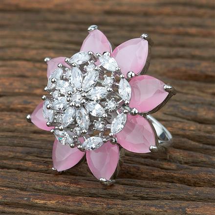 Cz Adjustable Ring With Rhodium Plating